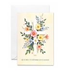 Carte double Composition avec croix et fleurs