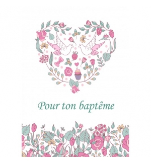Carte Avec Message Symboles divers en forme de cœur