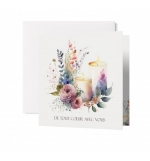 Carte Condoléances Aquarelle de fleurs et bougies