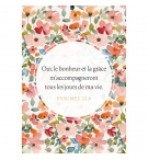 Mini-carte Verset sur motif fleuri