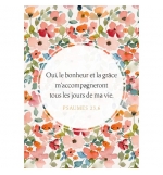 Mini-carte Verset sur motif fleuri