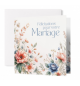 Carte Carré Mariage Fleurs dessinées