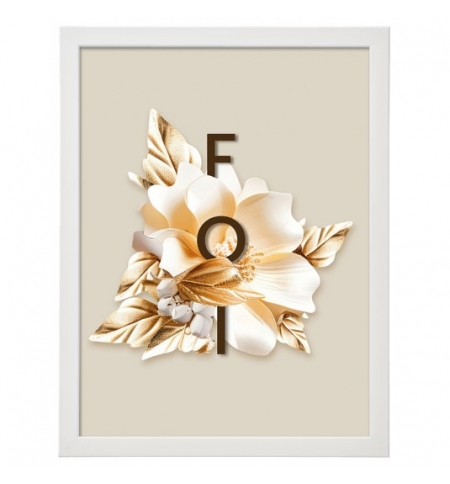 POSTER A4 avec cadre floral "Foi"
