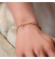 BRACELET PLAQUÉ OR CROIX ET OXYDES BLANCS 16+3CM 