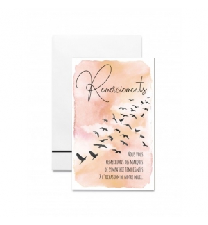 Mignonettes Remerciements condoléances Oiseaux sur fond orange