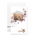 Carte Sincères Condoléances Fleurs violets et blanches