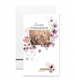 Carte Sincères Condoléances Fleurs violets et blanches