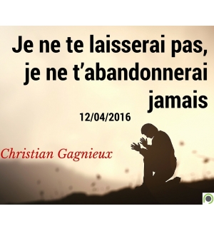 Je ne te laisserai pas, je ne t’abandonnerai jamais - Christian Gagnieux