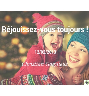 Réjouissez-vous toujours - Christian Gagnieux - CD ou DVD
