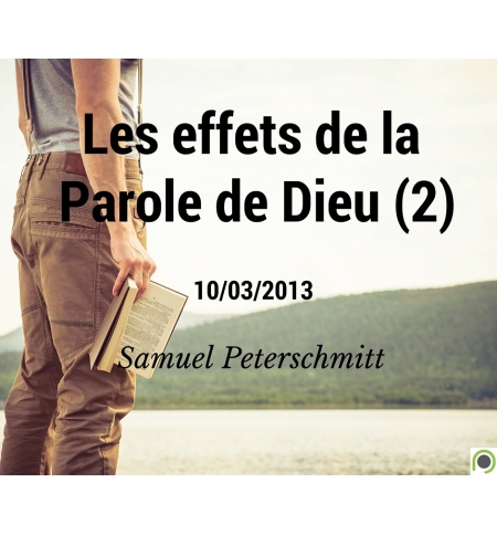 Les effets de la Parole de Dieu (2) - Samuel Peterschmitt CD ou DVD Les effets de la Parole de Dieu (2) - Samuel Peterschmitt CD ou DVD