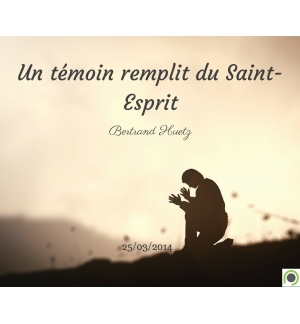 Un témoin remplit du Saint-Esprit - Bertrand Huetz - CD ou DVD