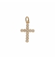 PENDENTIF PLAQUÉ OR PETITE CROIX AVEC OXYDES BLANCS 15 X 16MM 