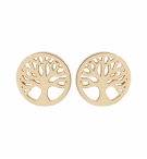 BOUCLES D'OREILLES TIGE PLAQUÉ OR ARBRE DE VIE 