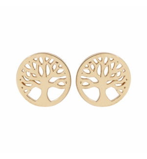 BOUCLES D'OREILLES TIGE PLAQUÉ OR ARBRE DE VIE 