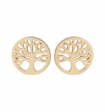 BOUCLES D'OREILLES TIGE PLAQUÉ OR ARBRE DE VIE 