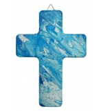 Croix Marbre Bleu Blanc