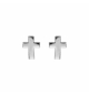 BOUCLES D'OREILLES TIGE ARGENT RHODIÉ CROIX