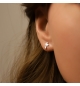BOUCLES D'OREILLES TIGE ARGENT RHODIÉ CROIX