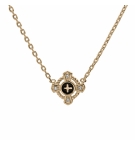 COLLIER PLAQUÉ OR CROIX OXYDES BLANCS SERTIS 38+4CM