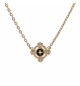COLLIER PLAQUÉ OR CROIX OXYDES BLANCS SERTIS 38+4CM