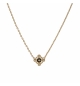 COLLIER PLAQUÉ OR CROIX OXYDES BLANCS SERTIS 38+4CM