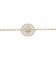 BRACELET PLAQUÉ OR PASTILLE RÉSINE BLANCHE CROIX OXYDES BLANCS SERTIS 16+2CM 