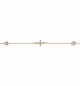 BRACELET ARGENT DORÉ 2 OXYDES BLANCS SERTIS CLOS AVEC CROIX OXYDES BLANCS SERTIS