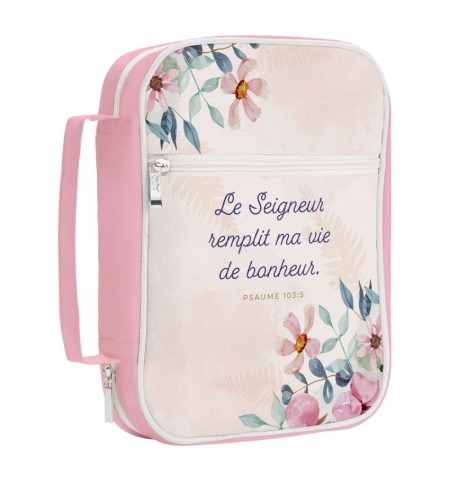 Housse pour Bible large "Le Seigneur remplit ma vie de bonheur"