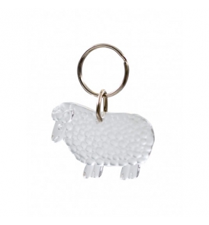 Porte-clé "mouton" blanc transparent