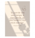 Carte avec verset Ombre d'une fenêtre sur fond beige