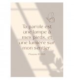 Carte avec verset Ombre d'une fenêtre sur fond beige