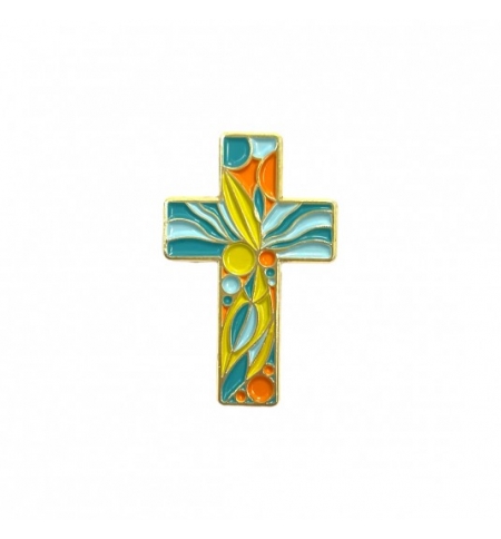 Pin's croix vitrail Pin's croix vitrail