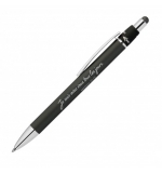 Stylo en métal aluminium avec fonction rotative et stylet noir