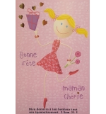 Carte "Bonne fête Maman chérie" avec verset et enveloppe