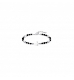 Bracelet de perles "Croix" Noir