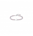 Bracelet de perles "Croix" rose