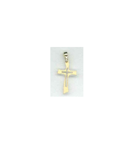 Pendentif croix/croix découpé 29 x 14 cm en plaiton plaqué