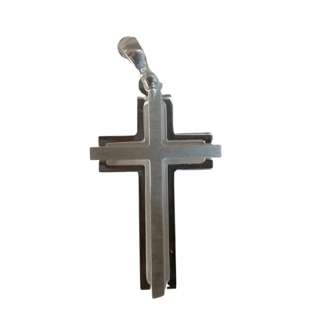 Croix bicolor - argent 925% 16x24 mm