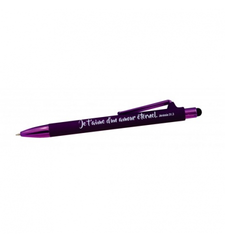Stylo à bille avec stylet tactile lilas Stylo à bille avec stylet tactile lilas
