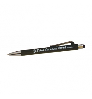 Stylo à bille avec stylet tactile gris