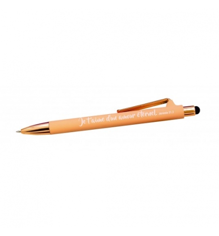 Stylo à bille avec stylet tactile rose Stylo à bille avec stylet tactile rose