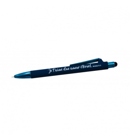 Stylo à bille avec stylet tactile bleu Stylo à bille avec stylet tactile bleu