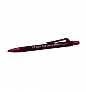 Stylo à bille avec stylet tactile marron