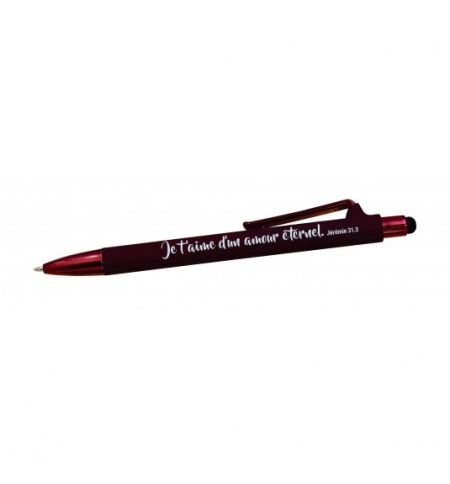 Stylo à bille avec stylet tactile marron Stylo à bille avec stylet tactile marron