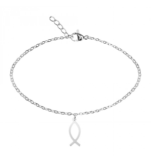 Bracelet argenté - "Bless you- Collection" - Ichtus