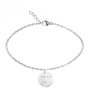 Bracelet argenté - "Bless you- Collection" - colombe