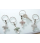 Porte-clé croix ichtus métal poli 9. 5 cm 