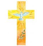 Croix en bois - Colombe/Palmier 
