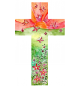 Croix en bois - Papillons rouge 