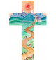 Croix en bois - Chemin/Eglise/Soleil 
